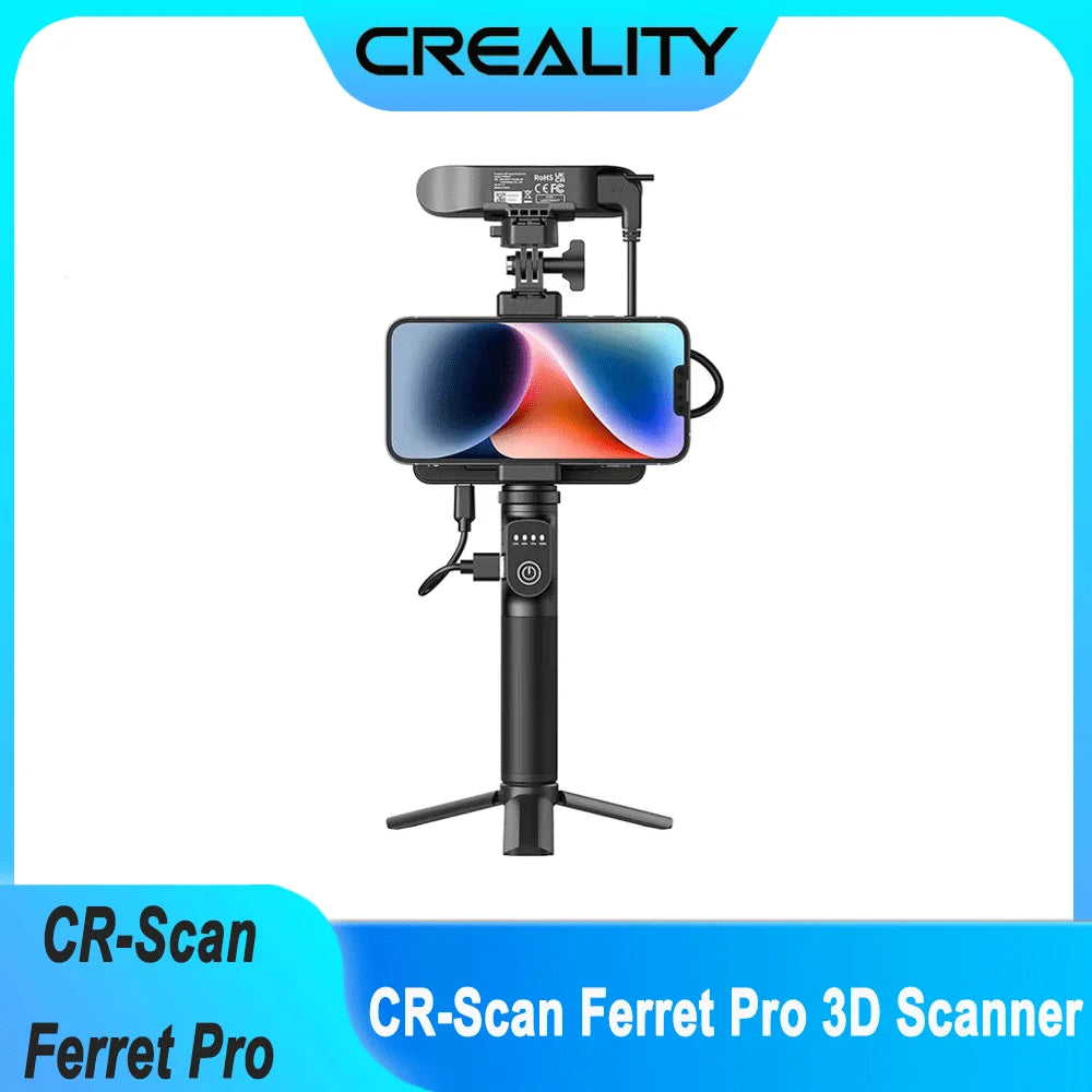 Scanner 3D portable Creality CR-Scan Ferret Pro : suivi anti-vibration, WiFi 6, numérisation sans fil couleur 24 bits, précision de 0,1 mm