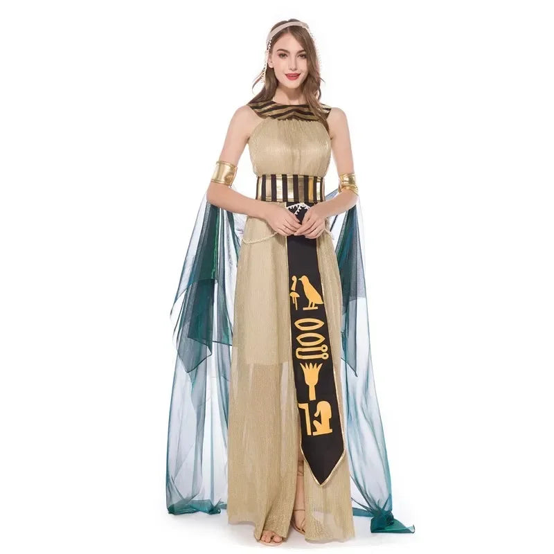 Robe Cosplay pour Couple, Costume de fête de carnaval antique égyptien, paon cléopatra, Halloween, médiéval, King, Queen, déesse
