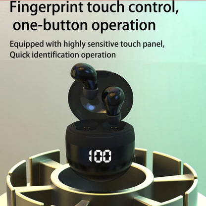 Écouteurs intra-auriculaires invisibles TWS Mini sans fil Bluetooth 5.3 avec microphone et réduction de bruit pour téléphone