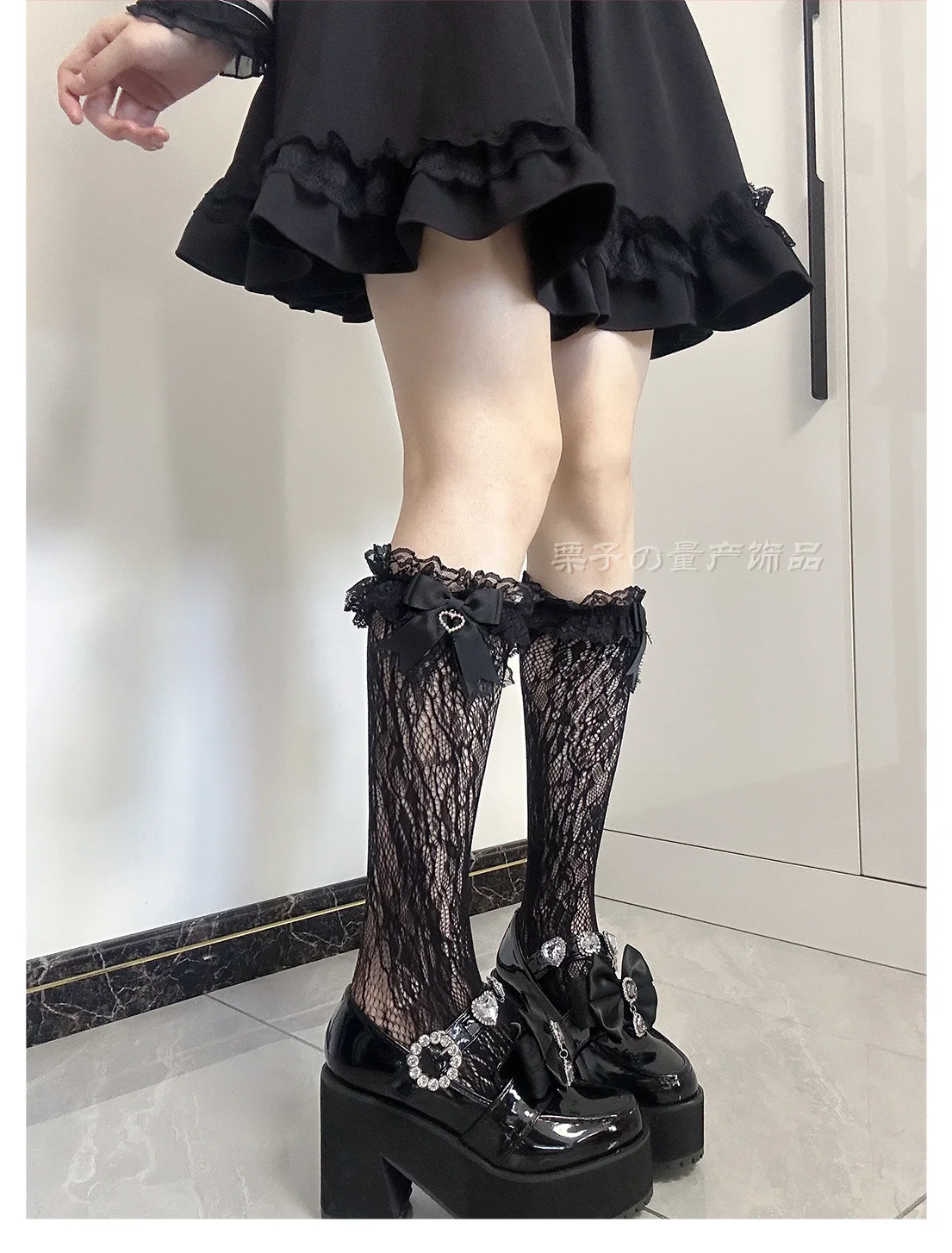 JK Lolita Lace Stockings Bow Knot Sweet Socks Female Long Stocking Teen Uniform Calf Socks Student Cute JK Socks