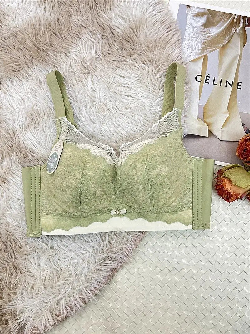 Victoria Style Lace Bra Large Chest Minimizer Ultra Thin Cup Wireless Comfort Push Up Sexy Lingerie Seamless No Underwire MOYISU