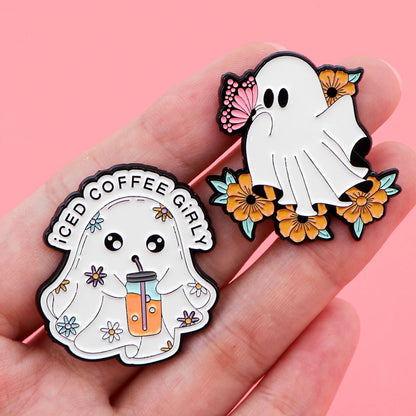 Halloween Ghost Enamel Pin Cartoon Brooch Pines Men Lapel Pins Badge on Backpack Clothing Accessories Cute Jewelry Party Gifts