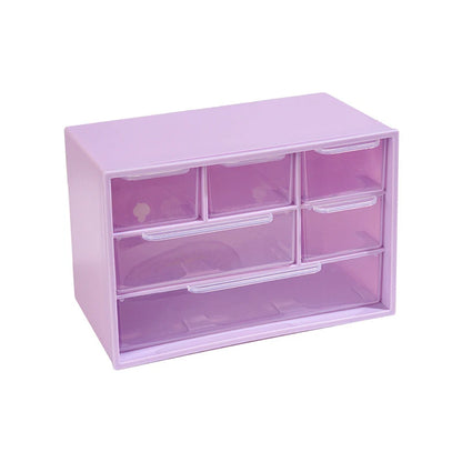 Large Capacity Dustproof Multi-layer Desktop Storage Box  Organizing Box Multifunctional Transparent Six Grid Drawer Storage Box