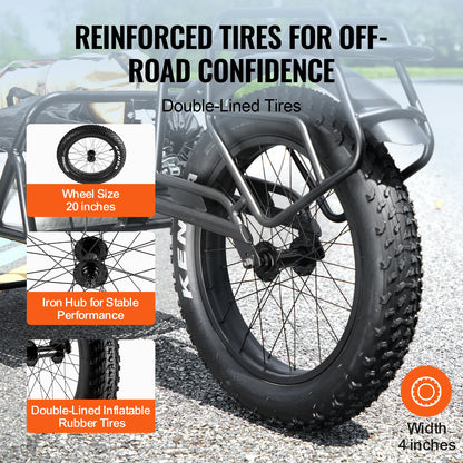 SucceBuy Bike Cargo Trailer 70 lbs Capacity Heavy-Duty Bicycle Wagon Cart Compact Storage & Quick Release Structure 20" Wheels