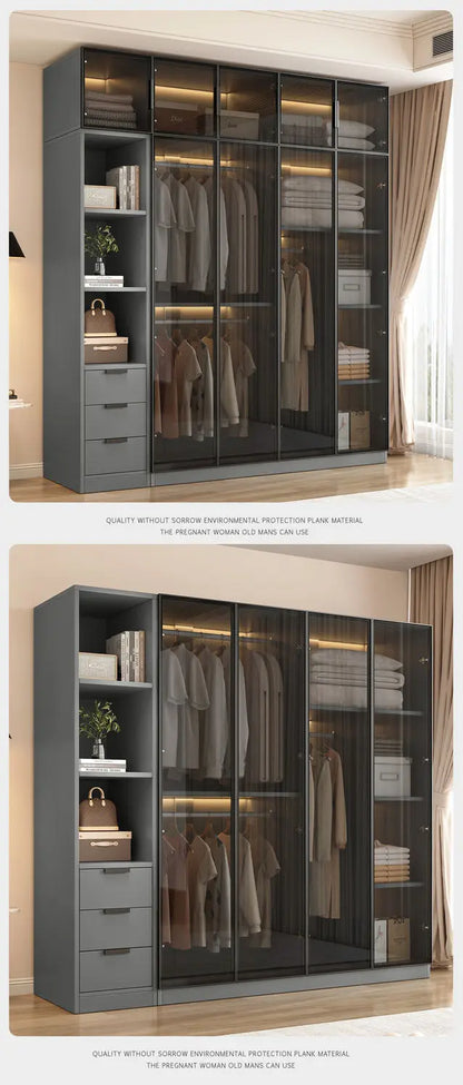 Aesthetic Black Dressing Wardrobe Display Waterproof Luxury Closet Wardrobe Storage Clothing Ropero Para Gurdar Ropa Furnitures