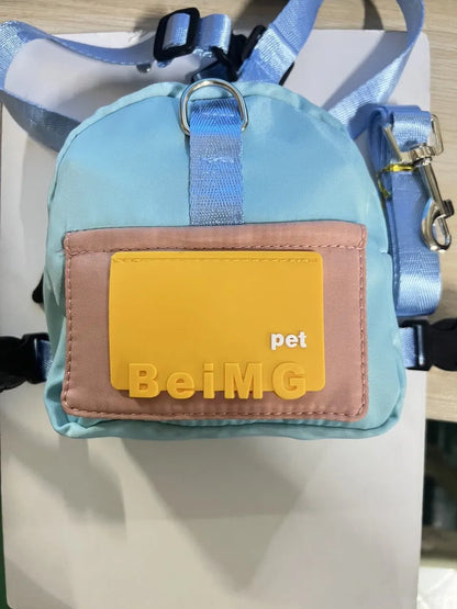 Pet Self Backpack Pet Self-backpack Cartoon Dog Chest Small Schoolbag Cat Dog Outdoor Travel Dog Backpack Pet Supplies Wholesale