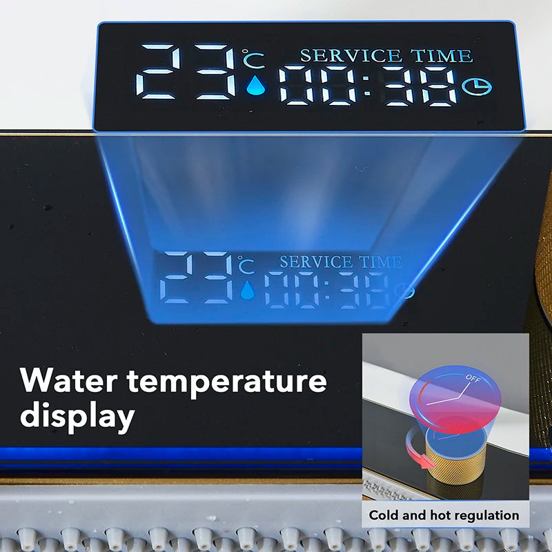 Évier double cascade doré en acier inoxydable, évier de cuisine avec grand bac à évier unique en relief, bassin de lavage pour la cuisine