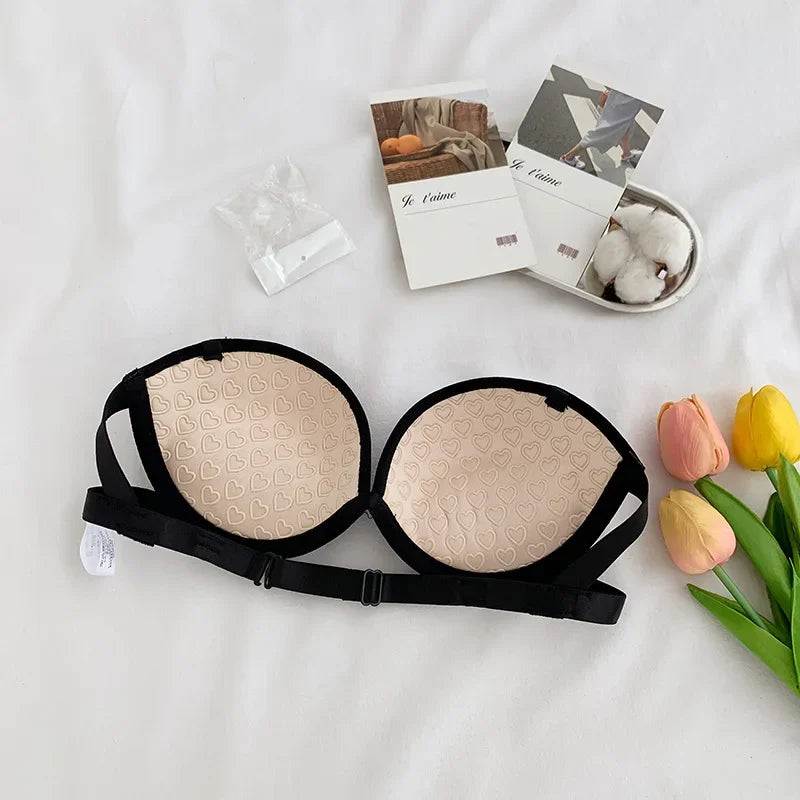 Strapless Lace Bras for Women Sexy Lingerie Backless Invisible Wireless Bralette 1/2 Cup Push Up Underwear Girls Backless Bras