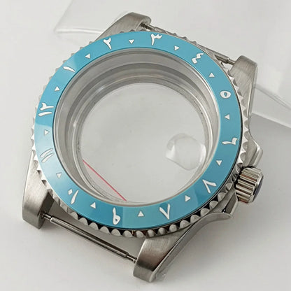 Goutent 40mm Sapphire Crystal Watch Case Blue Ceramic Bezel Fit NH34 NH35 NH36 ETA 2824 PT5000 ST2130 Movement