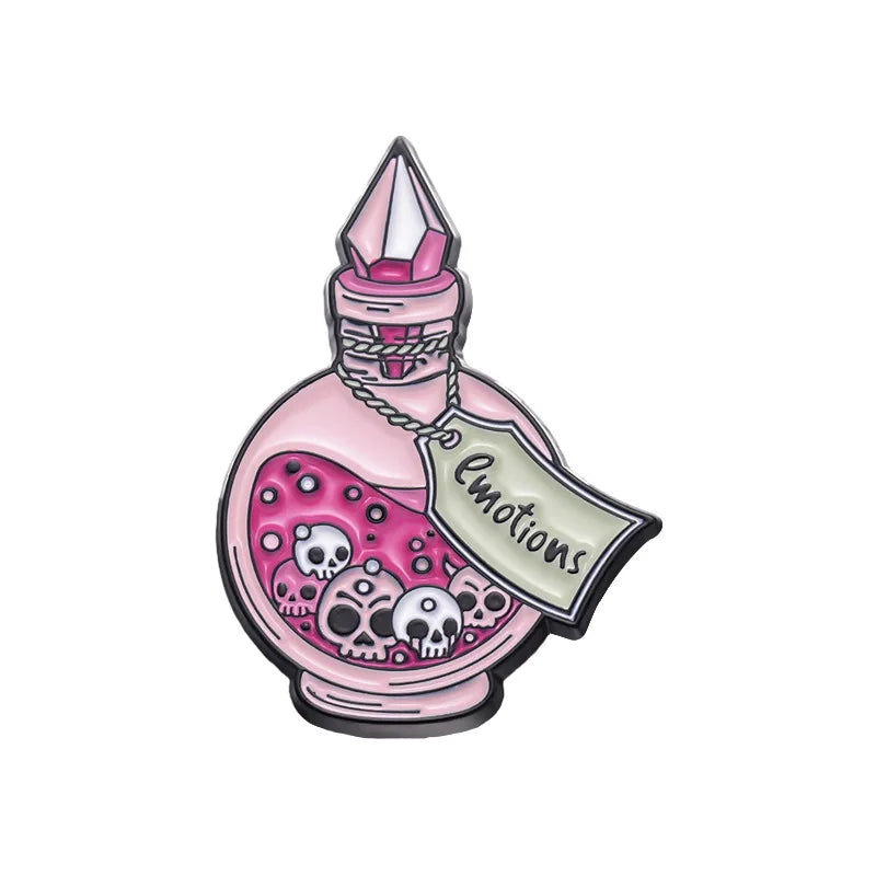 Broche animalière Halloween Potion magique Chaton Série Badge en métal Petit cadeau Broches décoratives en gros Épingles à sac pour sacs à dos