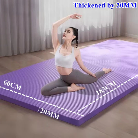 Tapis de yoga épais 183 x 60 cm, antidérapant, en mousse de 20 mm pour un confort optimal, idéal pour le yoga, le Pilates et la gymnastique.