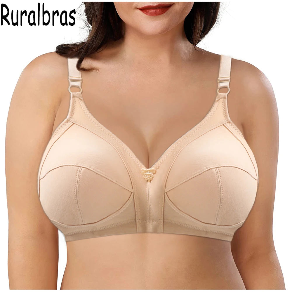 Ruralbras Sexy Women's Bras Wireless Full Coverage D/E/F for Plus Size Non Padded Comfort Soft Bra Minimizer Top Female Lingerie