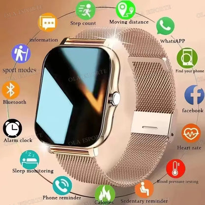New Smart Watch Android IOS Phone 1.44 Inch Color Screen Bluetooth Call Blood Oxygen/Pressure Monitoring Smart Watch Women Men
