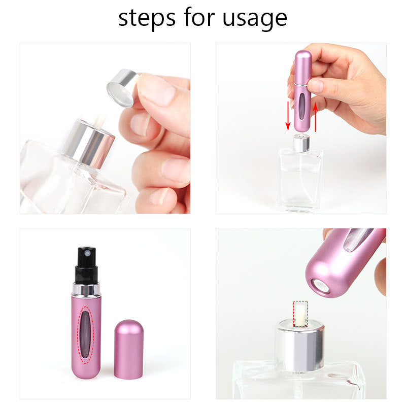 New Hot 5pcs Sets Portable 5ml Perfume Refill Bottle Refillable Spray Scent Pump Empty Atomizer Cosmetic Containers Travel Gift