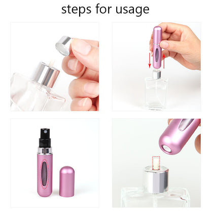 New Hot 5pcs Sets Portable 5ml Perfume Refill Bottle Refillable Spray Scent Pump Empty Atomizer Cosmetic Containers Travel Gift