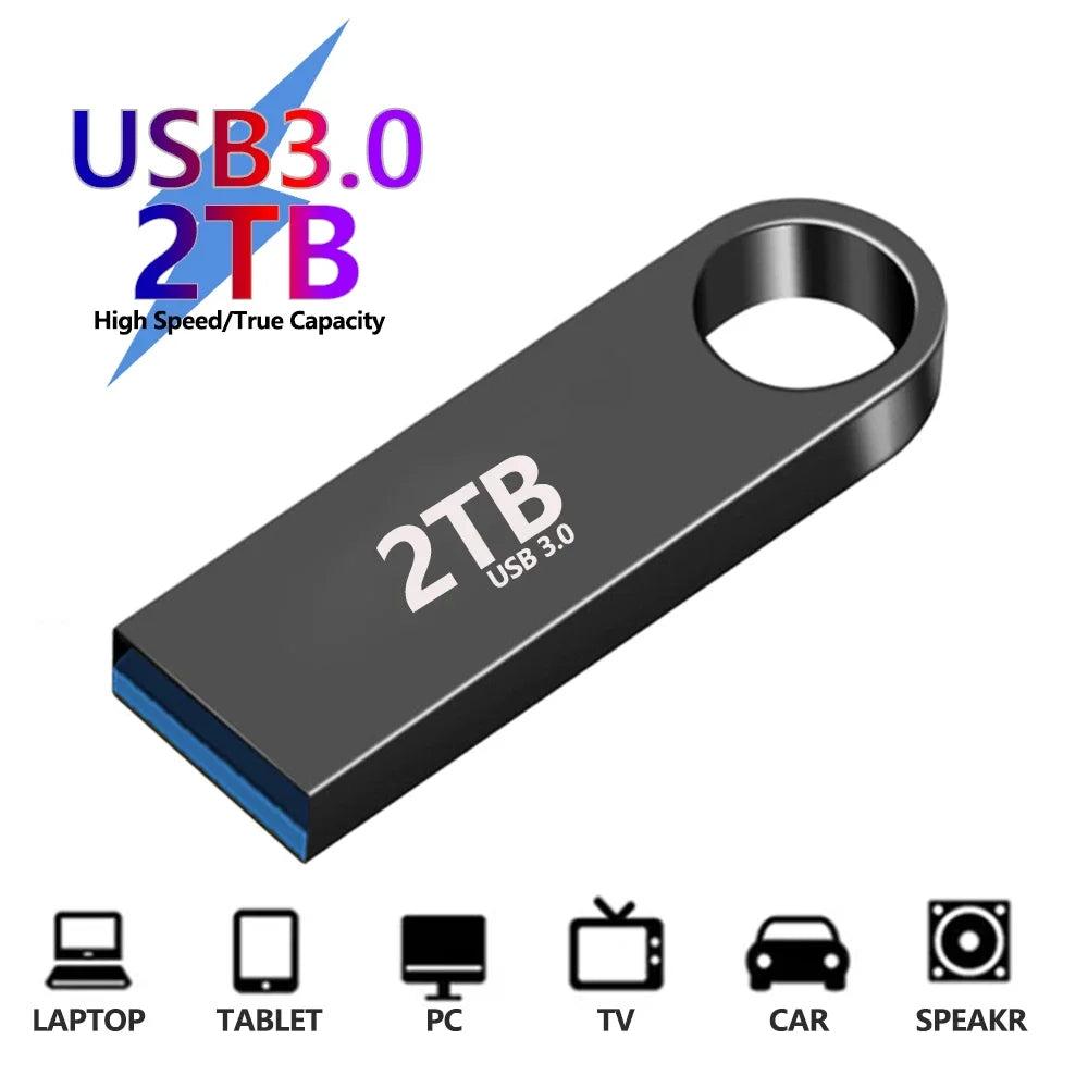 Super USB 3.0 Metal Pen Drive 1TB Cle USB Flash Drives 2TB Pendrive High Speed Portable SSD Memoria USB Stick Free Gift Shipping