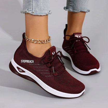 Spring and Autumn New Women's Casual Lace up Comfortable, Breathable, Lightweight and Wear-Resistant Sports Shoes