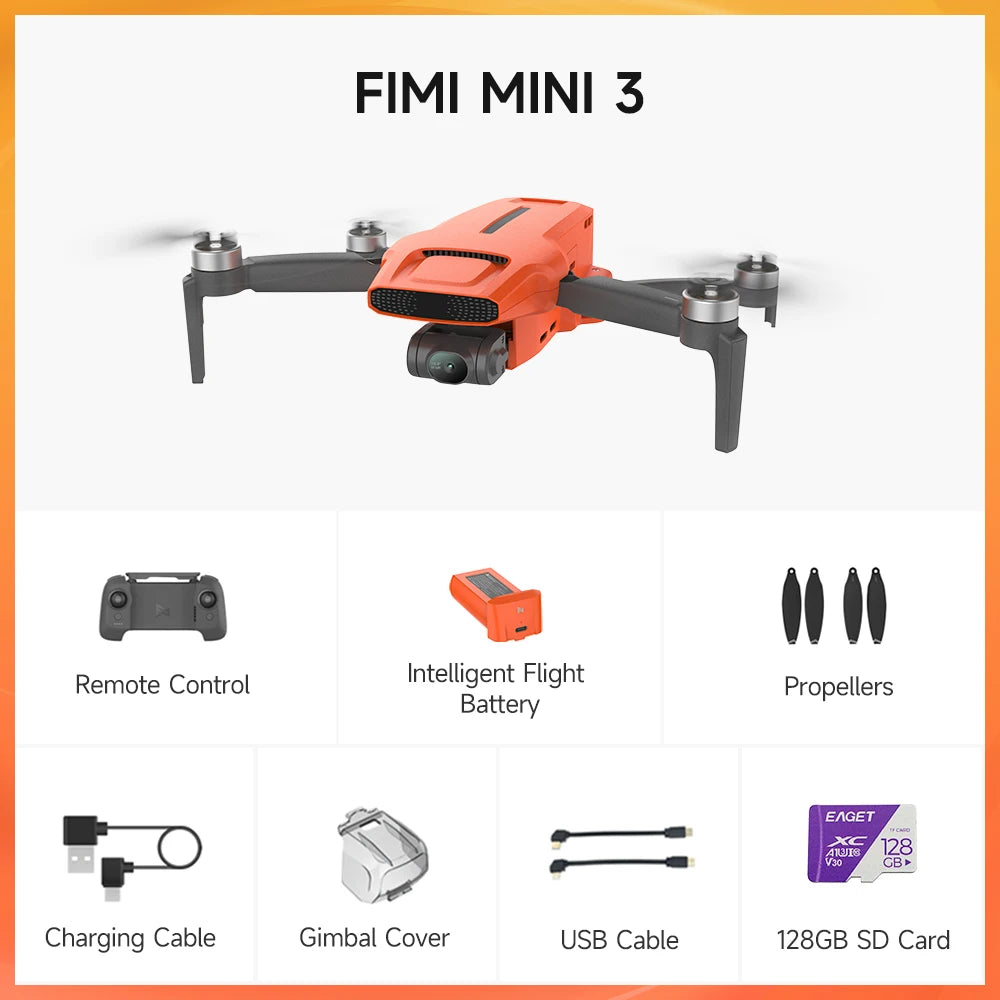 FIMI MINI 3 new Camera Drone 249g 4K 60fps AI Super Night Video 9KM flight distance 1/2-inch 48MP Sensor mini pro drone