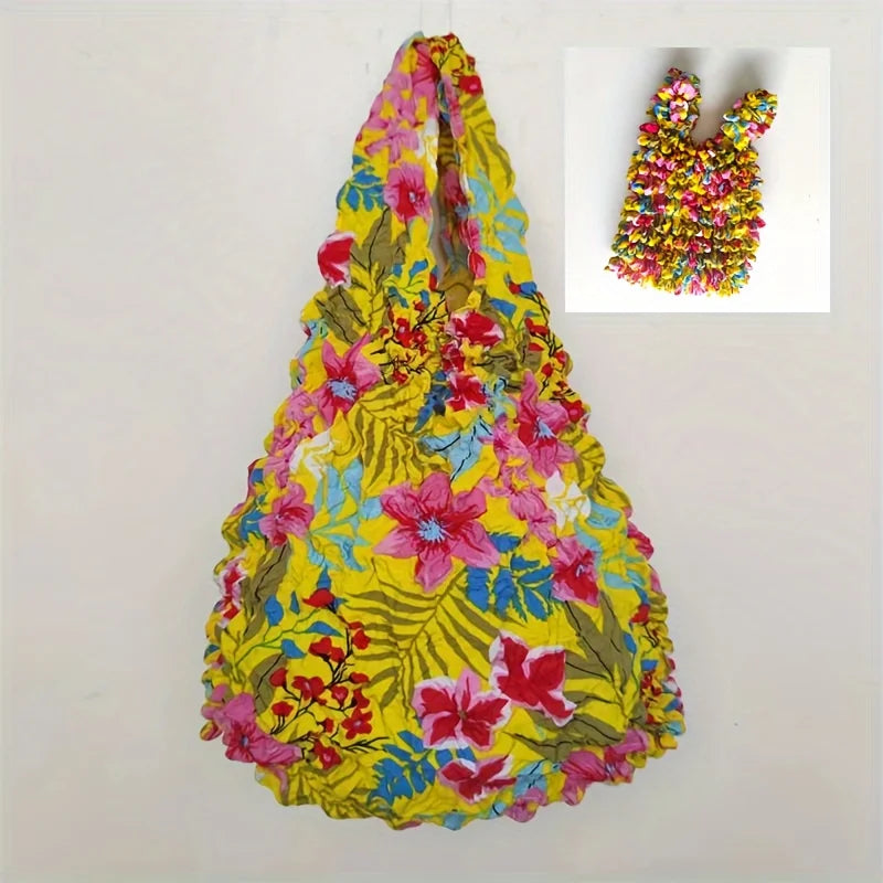 Magic Shopping Bag, Expandable Pleated Handbag, Large Capacity Shopping Bag Suitable for Travel and Shopping