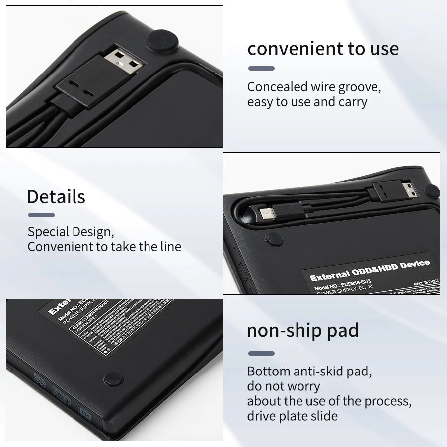 DVD Recorder Portable USB 3.0 Ultra-thin External DVD RW CD Writer Drive Reader Player Optical Drives For Laptop PC DVD Burner