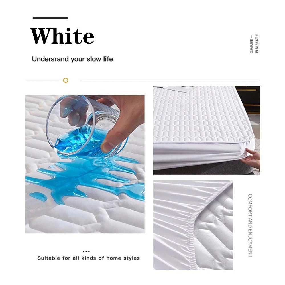 Waterproof Thicken Mattress Pad Protector Skin-Friendly Durable Fitted Sheet Bed Cover Latex Mat Cover 120x200 150x200 180x200