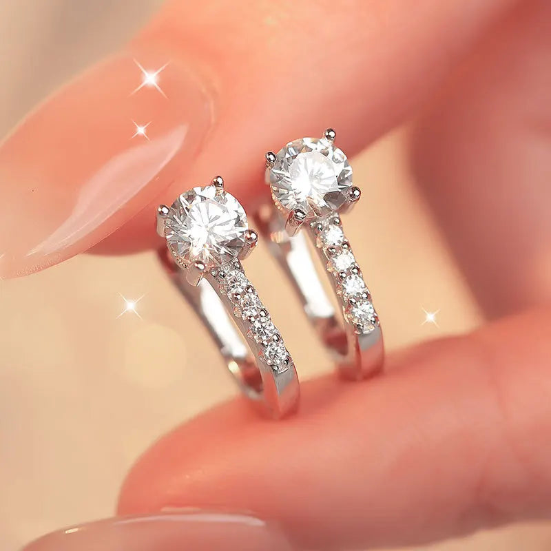 Stylo testeur de diamants Pass pour bijoux fins, boucles d'oreilles créoles en moissanite pour femmes avec fermoirs en argent sterling S925 avec certificat d'authenticité.