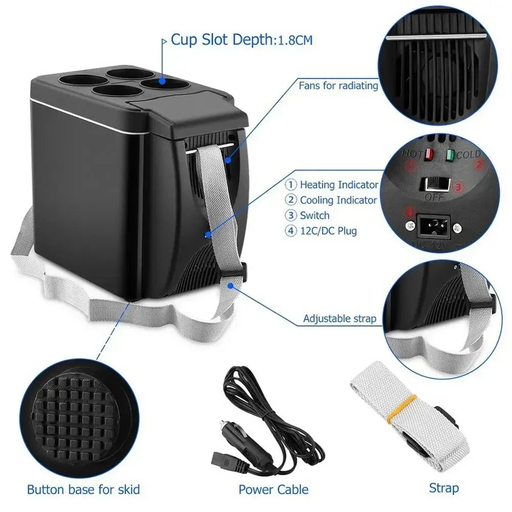 Portable Mini Car Refrigerator Electric Refrigerator Freezer Warmer Dual Purpose Suitable for Camping RV Bar Travel Refrigerator