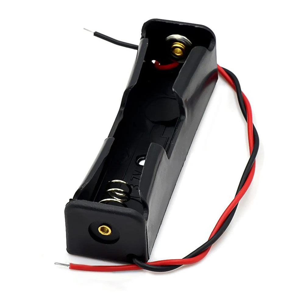 1 2 3 4 Slot DIY Batteries Clip Holder Container Plastic 18650 Holder Box with Wire Lead Black for 18650 3.7V Battery