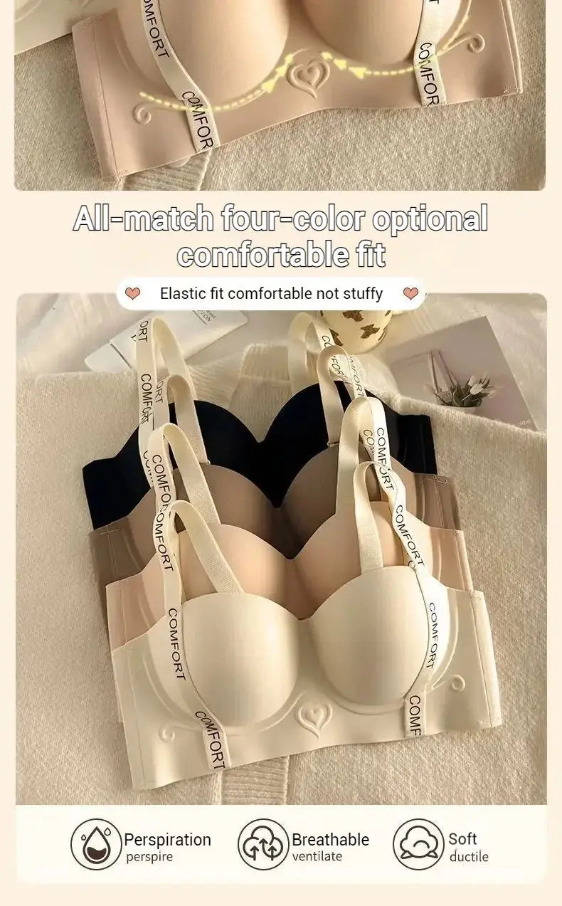 Push Up Bra for Small Breasts Seamless Lift Adjustable Bralette  Anti Sag Ringless Design Back Beauty Enhancer 24H Comfort