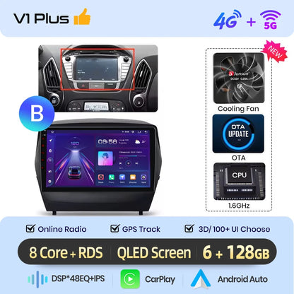 Junsun Android Wireless CarPlay Auto Car Radio For Hyundai Tucson 2 ix35 2009-2015 Car Intelligent Systems DSP SWC RDS GPS FM BT
