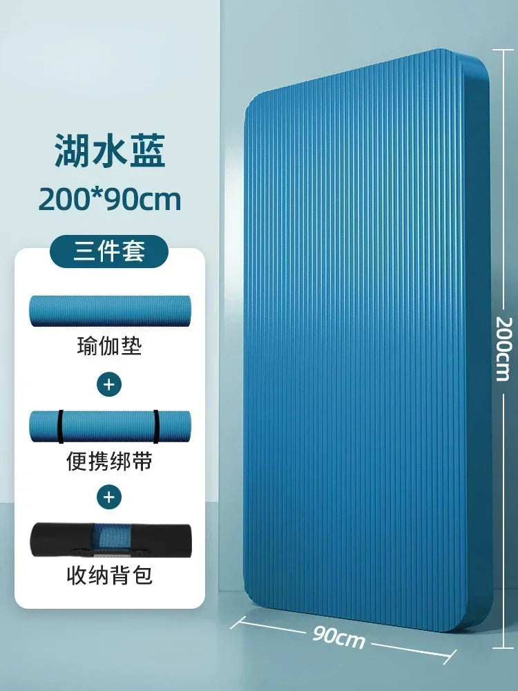 Tapis de gym pour homme 200 x 90 cm, épaisseur 20 mm, tapis de yoga pour débutants, plus épais, plus large et plus long, antidérapant, pour la maison