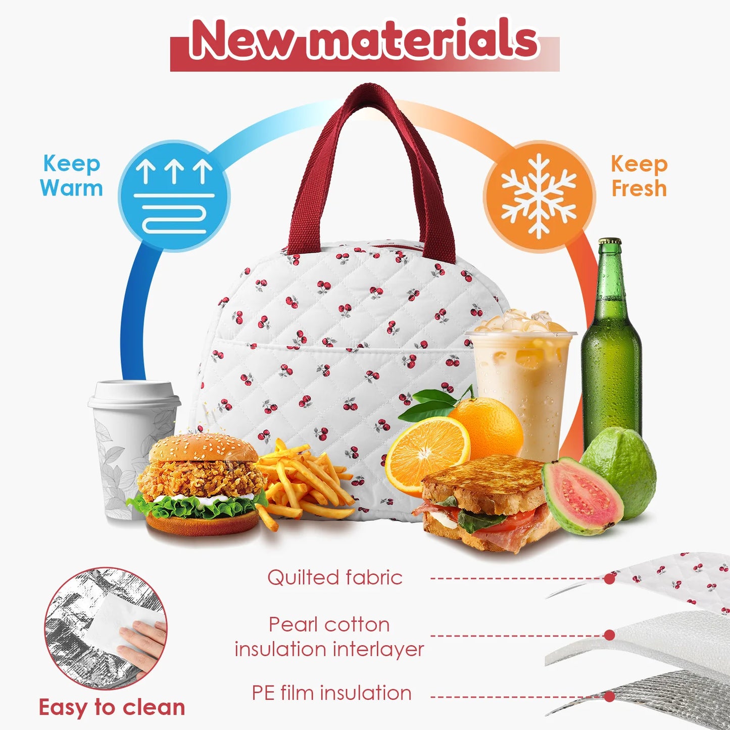 Sac à lunch portable de 7 L, boîte à lunch isotherme avec double fermeture éclair, grande capacité, idéal pour l'école et les pique-niques.