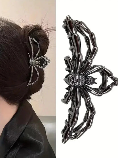 1pc Spider Hair Clip Black Spider Claw Clip Large Metal Hair Claw Clips For Women Halloween Hair Accessories Hair Jaw Clips Nons