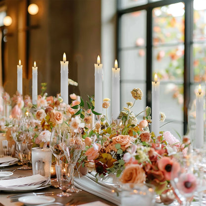 Pack of 6 Remote Control LED Decorative Candle Light Battery Operated Flameless Electronic Home Party Wedding Candle With Timer