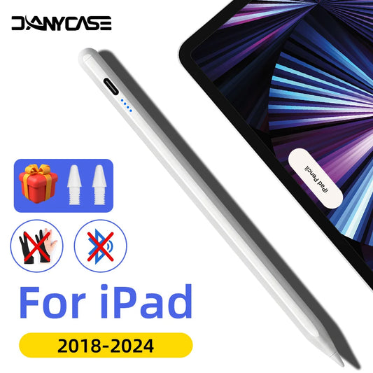 For iPad Air 6 M2 Stylus Pencil with Palm Rejection Tilt iPad Pen for 2024 iPad Pro M4 Pro 11/12.9 iPad 5/6/7/8/9/10th mini 6