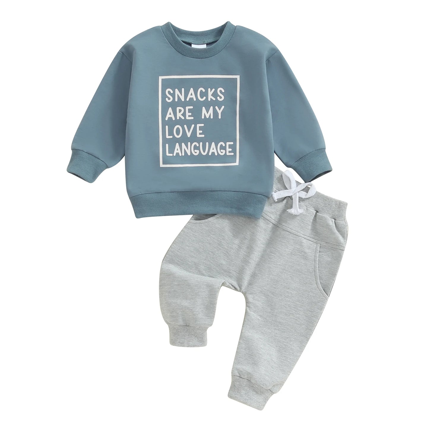 0-3Y Baby Boys Autumn Winter Clothes Set Kids Long Sleeve Letter Print Pullover Tops Sweatshirt Pants Toddler Casual Outfits