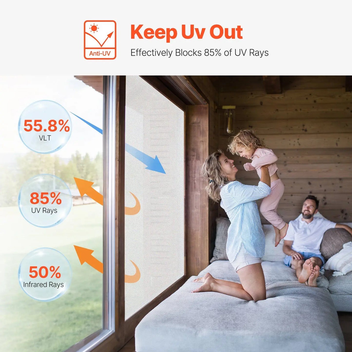 Frosted Window Privacy Film Tint Non Adhesive Static Cling Glass Stickers