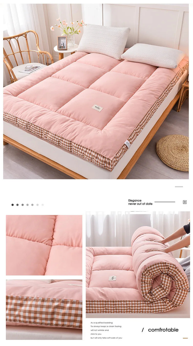 NewestFoldable Lightweight Portable Sleeping Pad/Tatami Mat Japanese Futon Mattress  Soft Fabric,Easy Storage & Travel Mattress