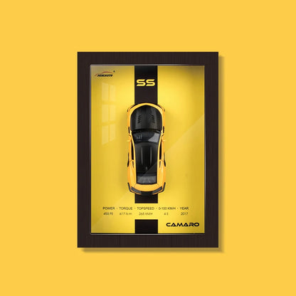 1:32 3D Photo Frame Wall Hanging Paintings Alloy Metal Diecast Model Car Home Trend Toy Decorations Display Valentine's Day Gift