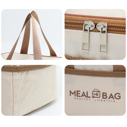 Sac à lunch portable isotherme étanche avec bandoulière, sac isotherme à main, emballage en aluminium A-DH