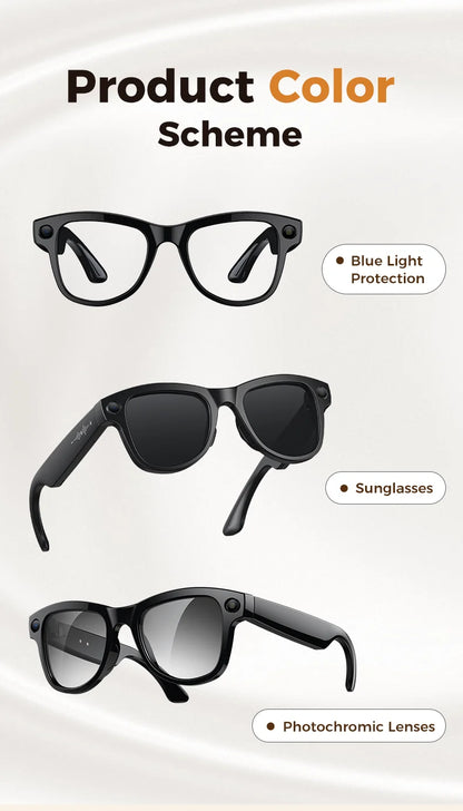 2026 Smart Glasses Women 3600mAh Power Bank 800W Camera 120+Languages Translation Recording Videos Music Player Call Glasses Men