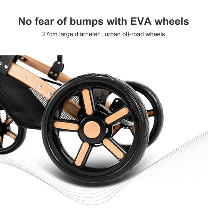 Poussette 3 en 1, poussette légère, landau, poussette multifonction, poussette pour nouveau-né, poussette maman-enfant