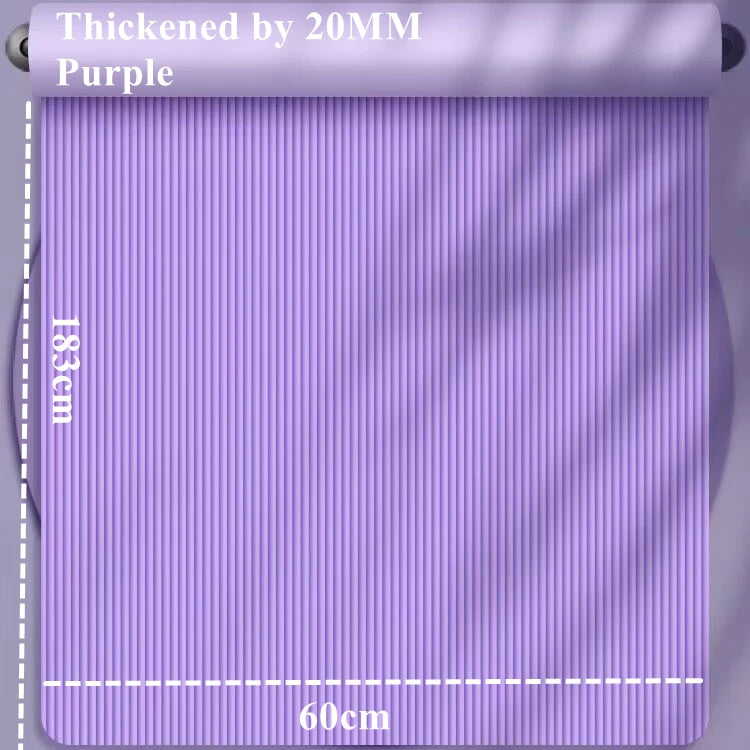 Tapis de yoga épais 183 x 60 cm, antidérapant, en mousse de 20 mm pour un confort optimal, idéal pour le yoga, le Pilates et la gymnastique.