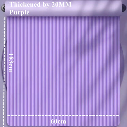 Tapis de yoga épais 183 x 60 cm, antidérapant, en mousse de 20 mm pour un confort optimal, idéal pour le yoga, le Pilates et la gymnastique.