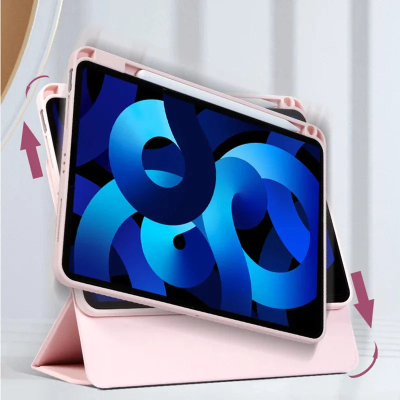 For 2024 iPad Pro11 Case M4 Pro 13" Air 6 4th 5th 12.9 Mini6 10.2 Pro 10.5 8th 9th 10th Magnetic Detachable Rotating Pencil Case
