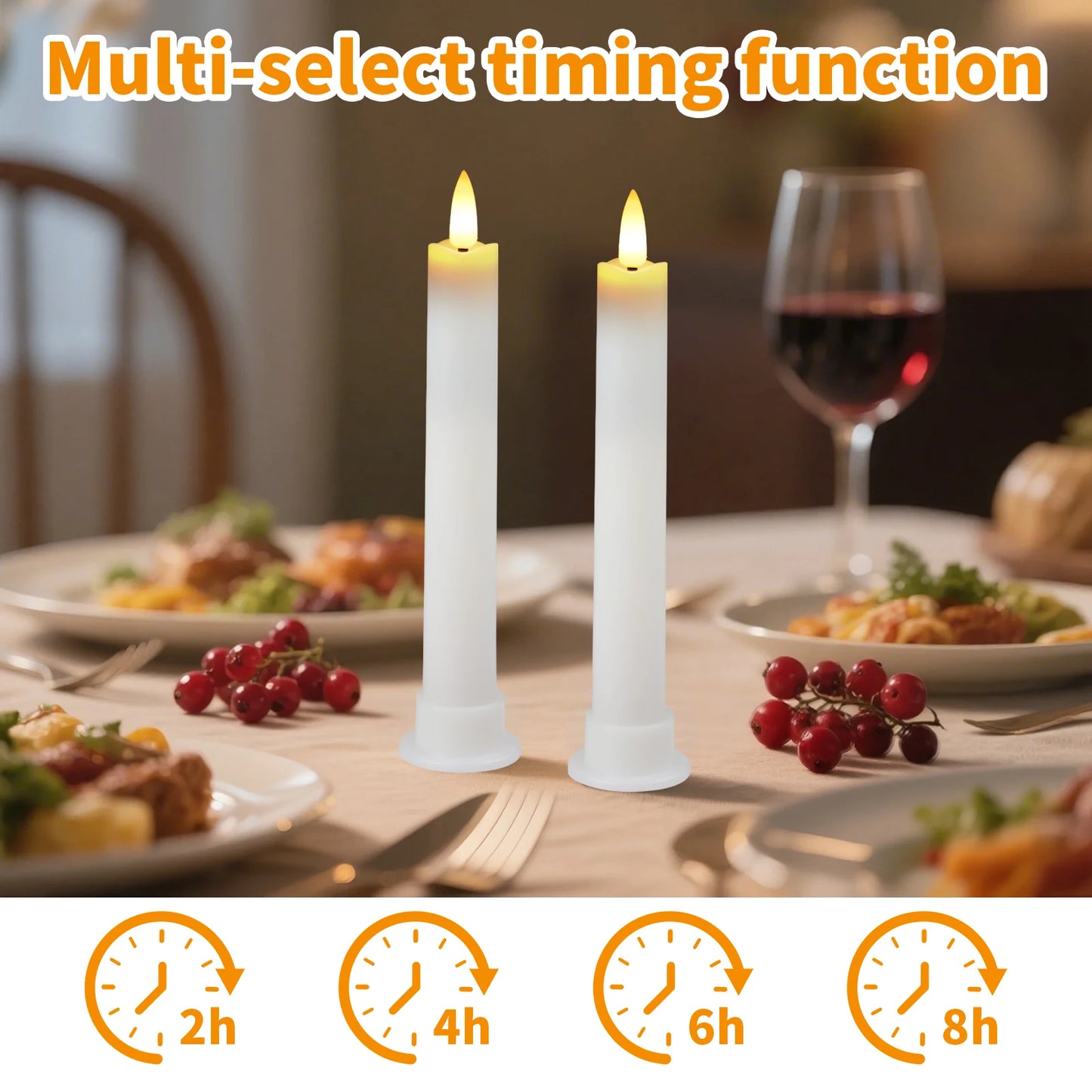 Pack of 6 Remote Control LED Decorative Candle Light Battery Operated Flameless Electronic Home Party Wedding Candle With Timer