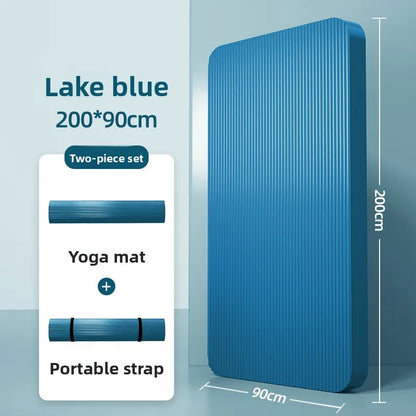 Tapis de yoga pour homme, 20 mm d'épaisseur, allongé et élargi, antidérapant, idéal pour l'exercice, couleur unie, en NBR.