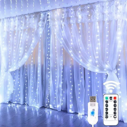 Guirlande lumineuse LED féérique de Noël, 8 modes, télécommande USB, décoration de Noël pour la maison, les fêtes et le Nouvel An.