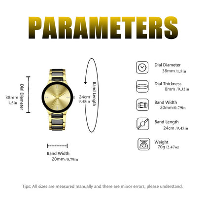 ORLANDO Men Luxury Watches New Arrived Cool Black Gold Quartz Steel Wristwatch Exquisite Masculino Relogio Fashion Clock