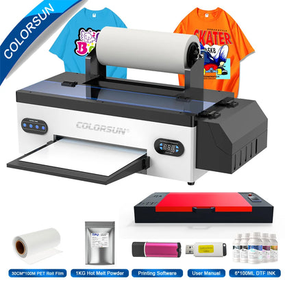 Colorsun A3+R1390 DTF Printer T-shirt Transfer Printing Machine Impresora a3 dtf Printers For T-Shirt Hoodies Bags Sweatshirt